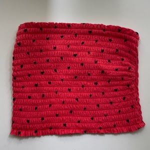 Red tube top with black hearts, Brand: So, size Small